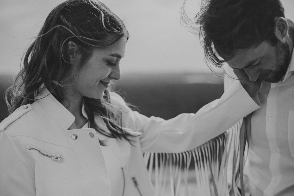 Bride and Groom sharing a moment during their elopement