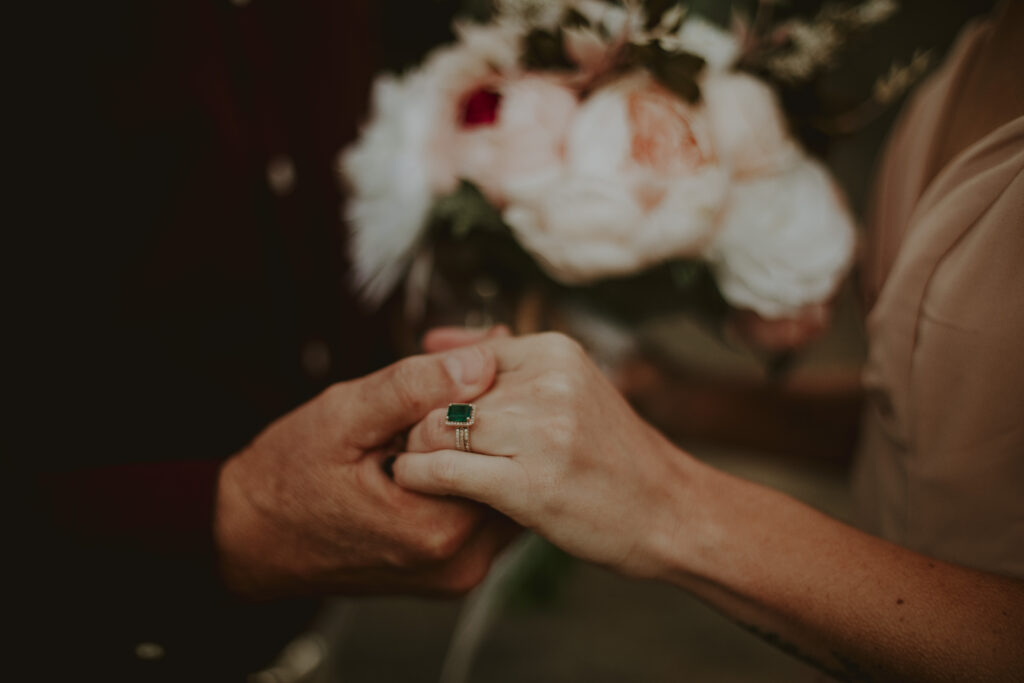 an exchange of rings during their elopement