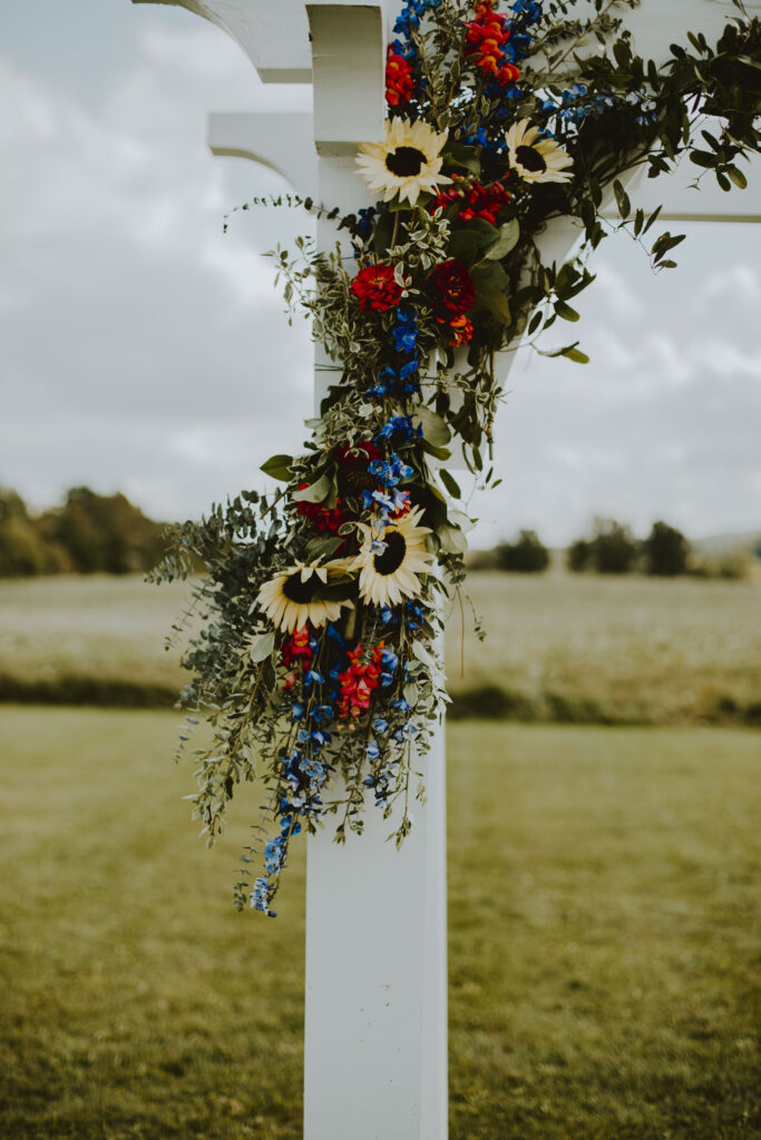 Wildflowers on the Wedding Arbor