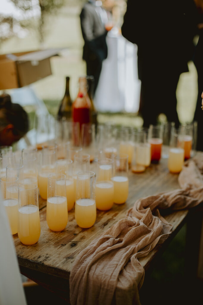 Bubbly drinks for wedding guests