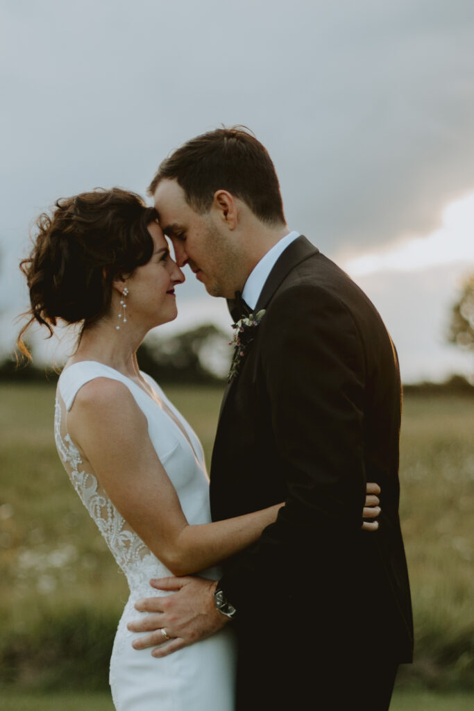 Nicole and Davis, nose to nose at sunset